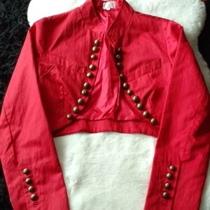 Red crop jacket